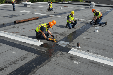 Infographic detailing commercial roof inspection