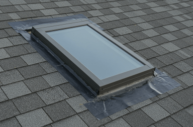 a skylight on a roof